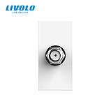 Супутникова розетка SAT LIVOLO, біла, модуль 0.5 поста, для ресивера / антени (VL-FCSL-1WP), фото 2