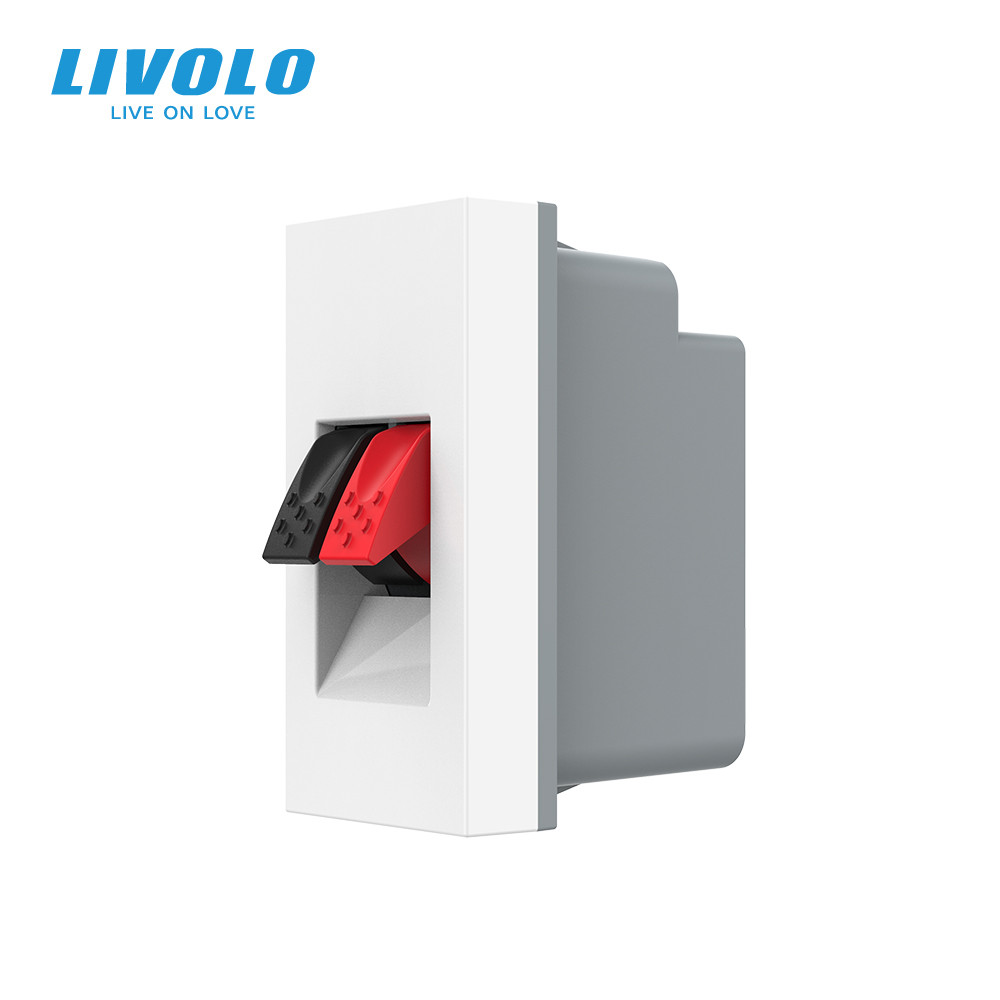 Механізм розетка Hi-Fi аудіо Livolo білий (VL-FCSD-1WPS01), фото 1