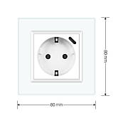 Електрична розетка з USB Type-C 18Вт для зарядки, з заземленням, LIVOLO, біла, скляна рамка, 250В 16А (VL-C7CTF16A.UC18W-2WP), фото 5