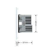 Електрична розетка з USB Type-C 18Вт для зарядки, з заземленням, LIVOLO, біла, скляна рамка, 250В 16А (VL-C7CTF16A.UC18W-2WP), фото 6