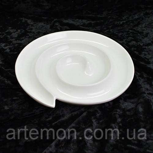 Менажниця порцеляна "Scroll" 10"(25.5см) Stenson (MC4280-10) [Склад зберігання: Одеса №3]