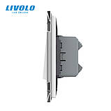 Одноклавішний перехресний вимикач Livolo білий скло (VL-C7FCMM10A-2WP), фото 3