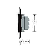 Кнопковий вимикач без фіксації Дзвінковий вимикач Імпульсний вимикач Livolo чорний скло (VL-C7FCMH-2BP), фото 6