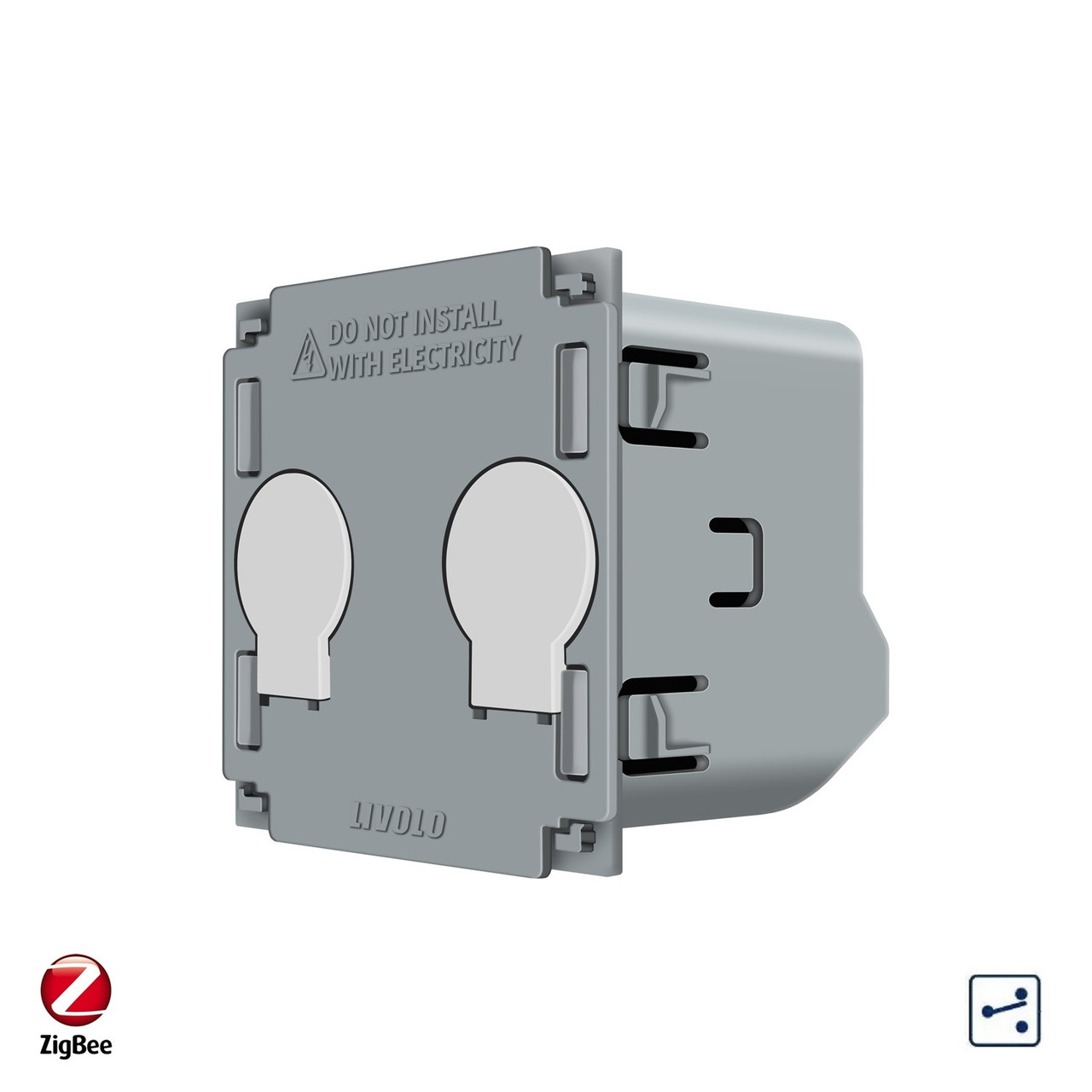 Розумний сенсорний вимикач LIVOLO ZigBee, 2-сенсорний, прохідний / перехресний, 5А 230В, без нейтралі, сумісний з Home Assistant, фото 1