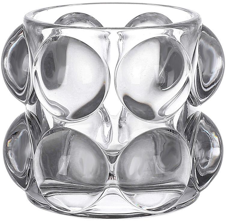 Свічник скляний Ancient Glass "Bubbles" Ø6.5х7см, прозоре скло