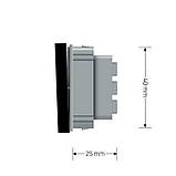 2-клавішний кнопковий вимикач без фіксації (дзвінковий / імпульсний) LIVOLO, чорний, модуль без рамки (VL-FCMH-1BP), фото 5