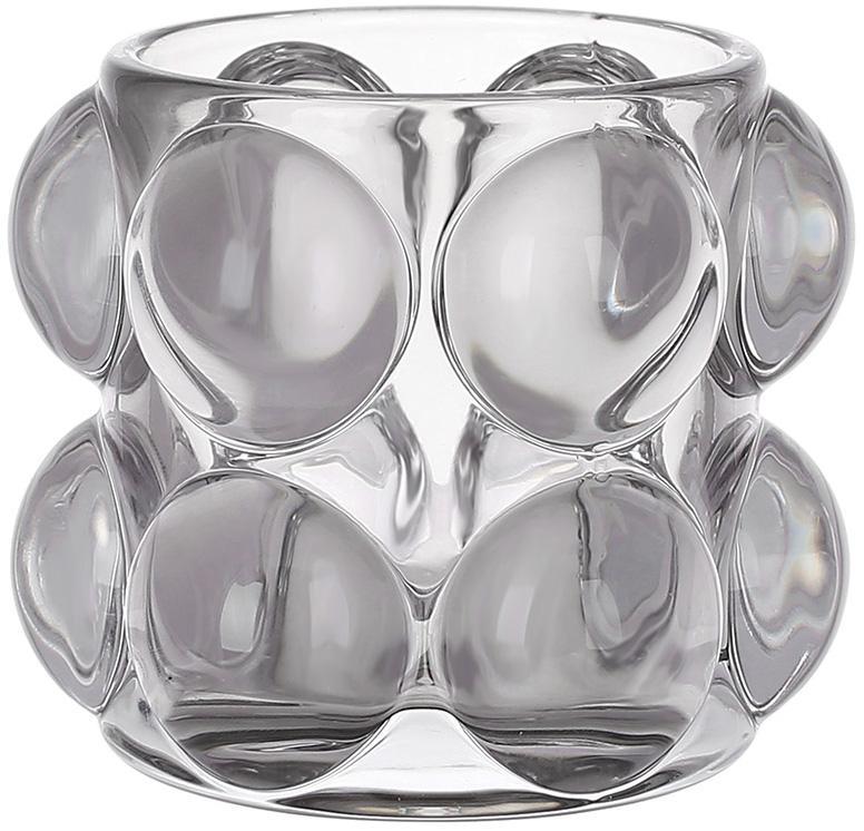 Свічник скляний Ancient Glass "Bubbles" Ø6.5х7см, сіре скло
