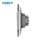 Вимикач універсальний 1-клавішний Livolo білий скло 250В 10А (VL-С7FCMKS-2WP), фото 3