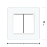 Вимикач універсальний 2-клавішний Livolo білий скло 250В 10А (VL-C7FCMKS-1WP), фото 6