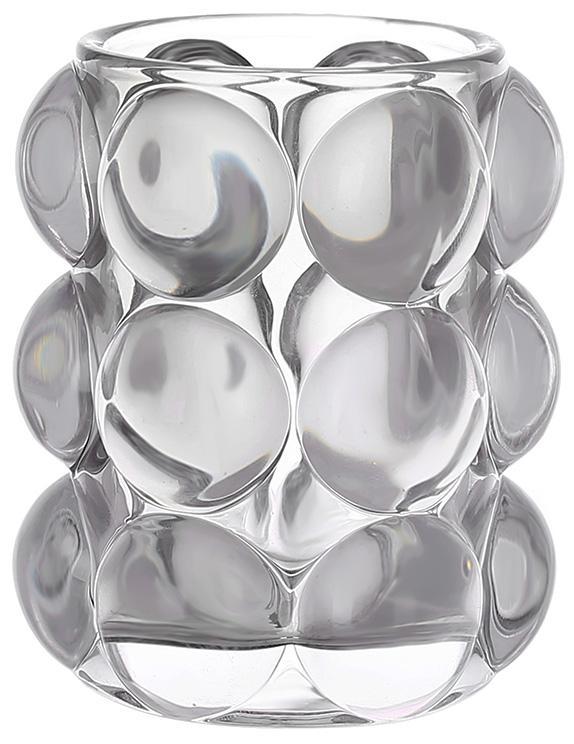 Свічник скляний Ancient Glass "Bubbles" Ø6.5х10см, сіре скло