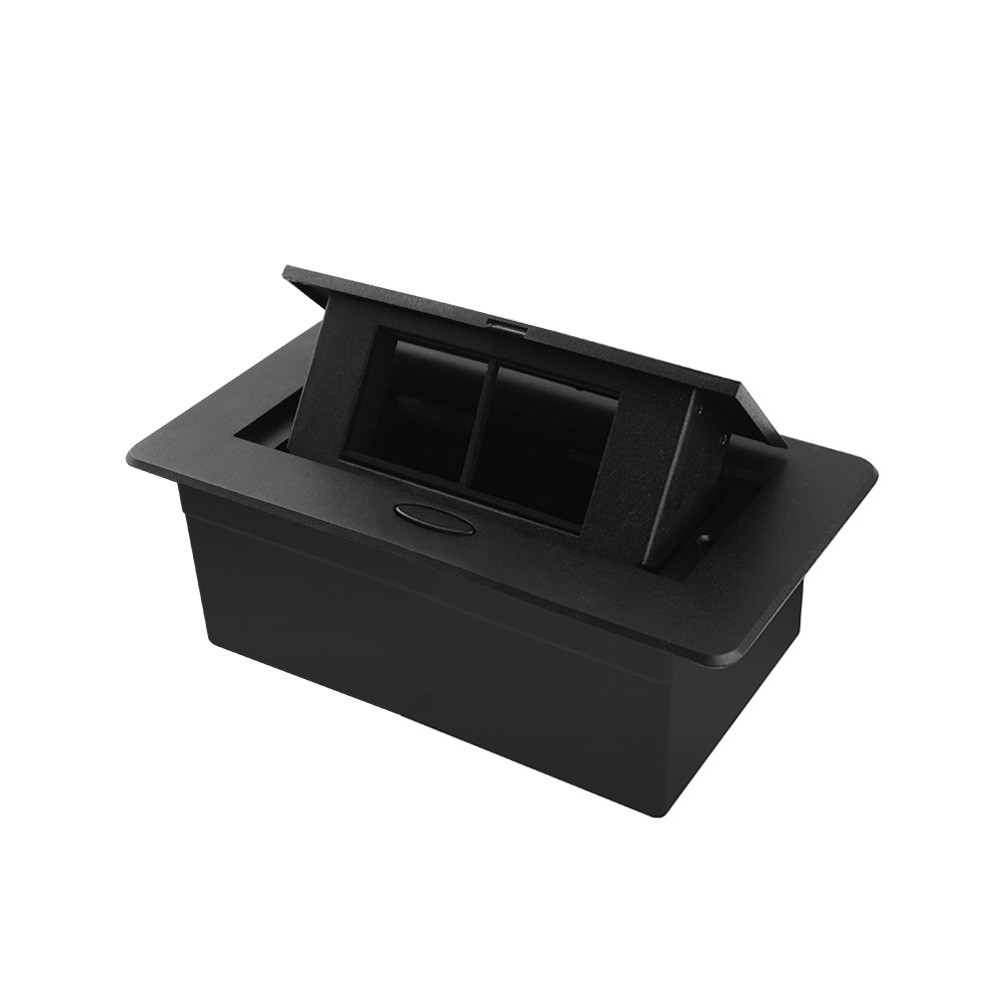 Розетковий люк LIVOLO чорний, вбудований у стільницю, меблевий пустий корпус без розеток для наповнення модулями, плавне, фото 1