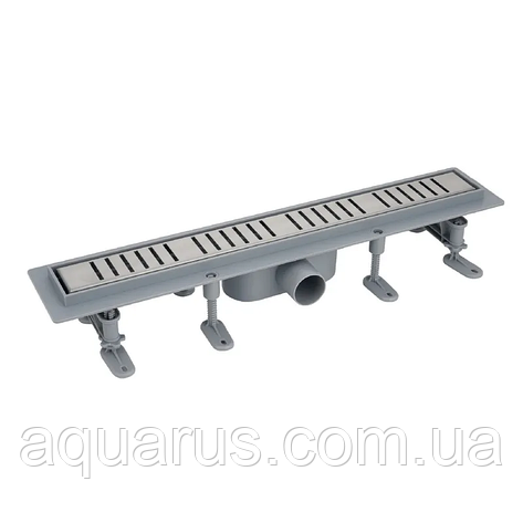 Душовий трап Mixxus Drain-07-60 з пласт. основою і накладкою із нерж. сталі SUS304 70x600мм (MI6517), фото 1