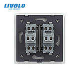 Вимикач універсальний 2-клавішний Livolo білий скло 250В 10А (VL-C7FCMKS-1WP), фото 4