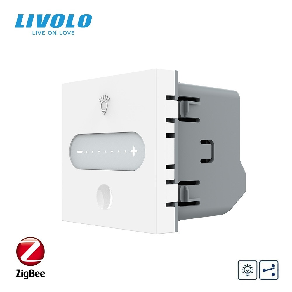 Розумний сенсорний димер LIVOLO, білий, прохідний / перехресний, ZigBee, 2А 230В, без нейтралі, сумісний з Home Assistant, модуль, фото 1
