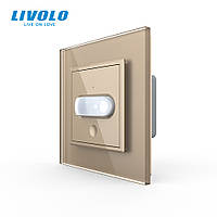 Датчик присутності та руху з автоматичним та ручним керуванням Livolo золото скло (VL-C7FCU-2AP)