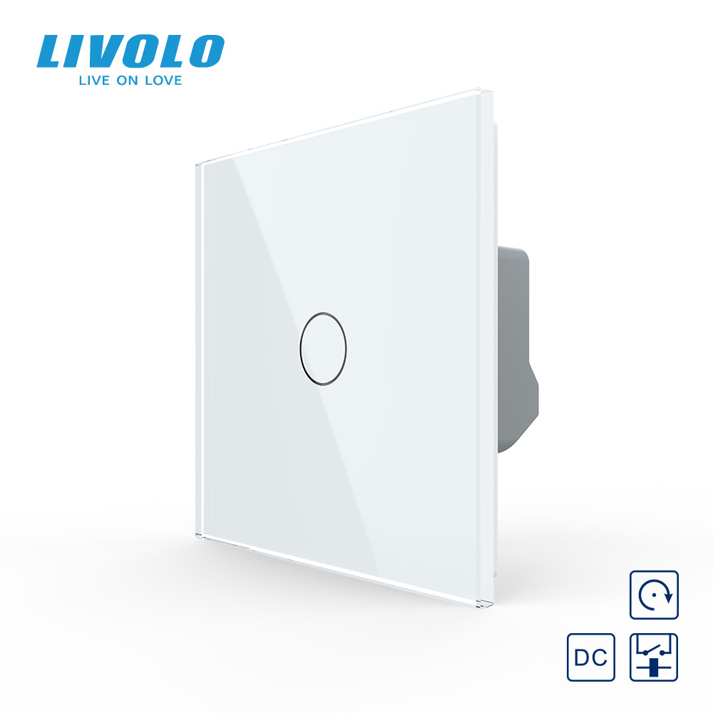 Сенсорна кнопка 1 сенсор 12/24V Livolo білий скло (VL-C701CH-11), фото 1