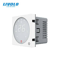Термостат (терморегулятор) сенсорний для внутрішньопідлогового конвектора водяного опалення та фанкойла LIVOLO, білий, модуль без