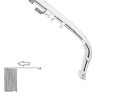 Електрокарниз для штор Wi-Fi з пультом, одностороннє відкривання, гнутий/арочний/радіусний/еркерний 0°–90°, LIVOLO (VL-SHQ011R1)