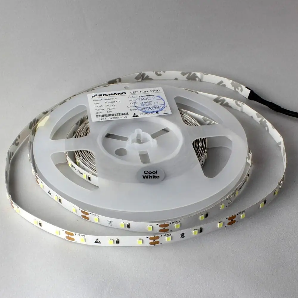 LED стрічка R0860TA-C, 14700-19700K, 6W, 2835, 60 шт, IP33, 12V, 420LM, фото 1
