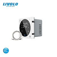 Розумний Wi-Fi терморегулятор (термостат) сенсорний програмований для електричної теплої підлоги LIVOLO, білий, модуль без рамки