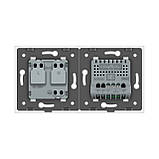 Розумний сенсорний EC вимикач 1 сенсор 1 розетка Livolo білий скло (VL-M7FC1Z2/FCTC16A-2WP), фото 4