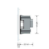 Розумний сенсорний EC вимикач 1 сенсор 1 розетка Livolo білий скло (VL-M7FC1Z2/FCTC16A-2WP), фото 6