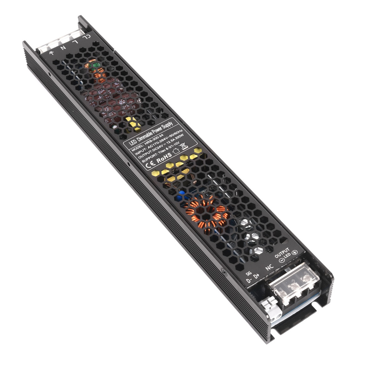 Димований блок живлення DIM IP20 24V 300W TRIAC 0/1-10V (HRS-300-24), фото 1