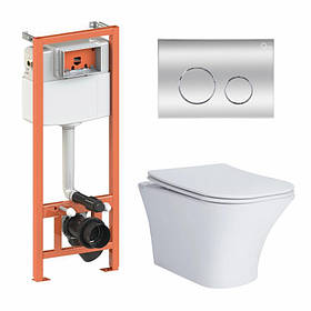 Готове рішення Qtap для ванної кімнати: підвісний унітаз Presto Rimless + комплект інсталяції Nest 4 в 1