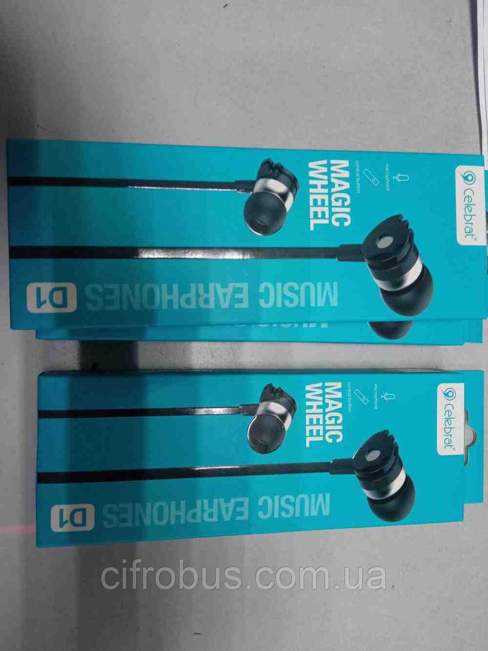 Навушники Bluetooth-гарнітура Б/У HF MP3 Celebrat D1 Black + mic + dex call answering