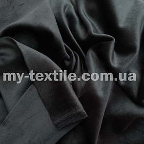 Тканина Велюр двосторонній плюшевий Чорний