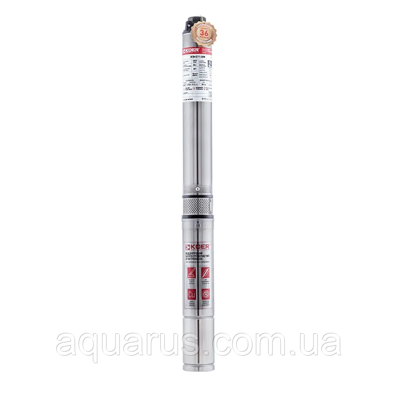 Насос свердловинний відцентровий KOER 3KDm 2/33+60М 1" (KP2872)