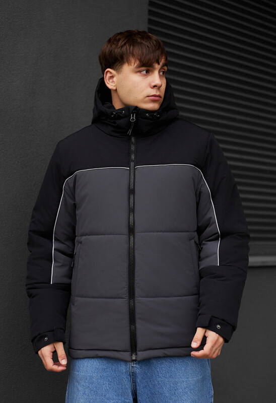 Базова зимова куртка Staff im black & gray reflective