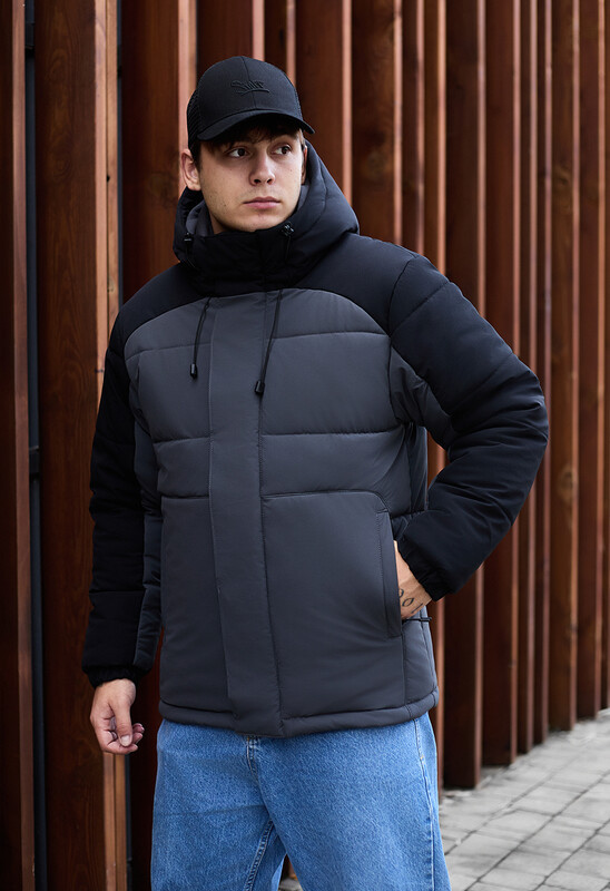 Тепла чоловіча куртка Staff ho black & gray