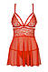Бебі-дол Obsessive 838-BAB-3 babydoll & thong red S/M  18+, фото 4