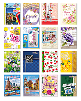 Блокнот А6 48 арк тв палітурка клітинка лам асорті