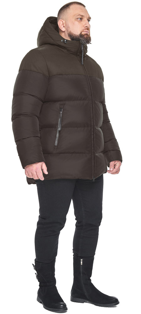 Коротка зимова чоловіча куртка кольору шоколаду модель 15885 52 (XL)