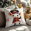 Наволочка новорічна Різдвяна Чохол на подушку Мишеня мушкетер 45х45 см, фото 3