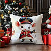 Наволочка новорічна Різдвяна Чохол на подушку Мишеня мушкетер 45х45 см, фото 6