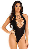 Боді Leg Avenue Opaque racer tank bodysuit Black One Size, фото 3