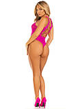 Боді Leg Avenue Opaque racer tank bodysuit Magenta One Size, фото 3