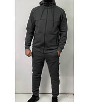 Теплий спортивний чоловічий костюм великих розмірів - HECTOR - Темно-сірий