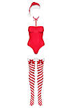 Боді Obsessive Kissmas teddy red L/XL, фото 3