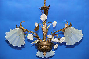 Бронзова люстра на три плафони L55013/3 (GB+WT)