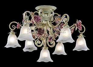 Яскрава стельова люстра L1206/3+3+1 (WT+PK)