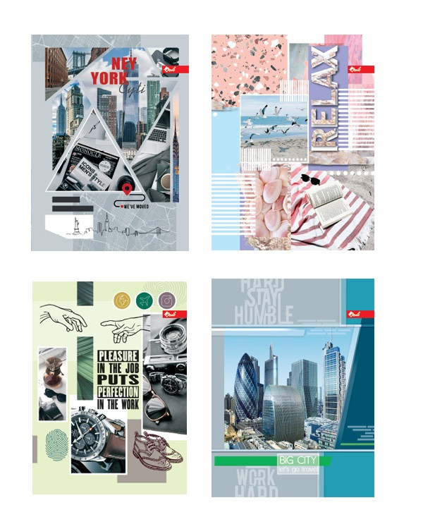 Блокнот А5 72 арк тв палітурка клітинка асорті, фото 1