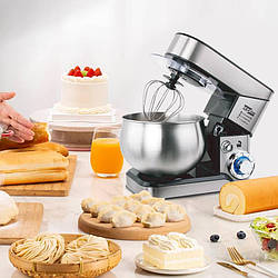 Кухонний тістоміс Zepline ZP105 3в1 3500W багатофункціональний з 3 насадками планетарний міксер з чашею на 6л