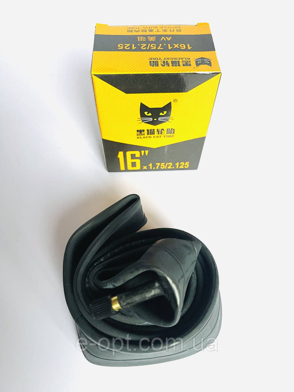 Камера 16х1.75/2.125 Black cat. Камера велосипедна 16х2.125.