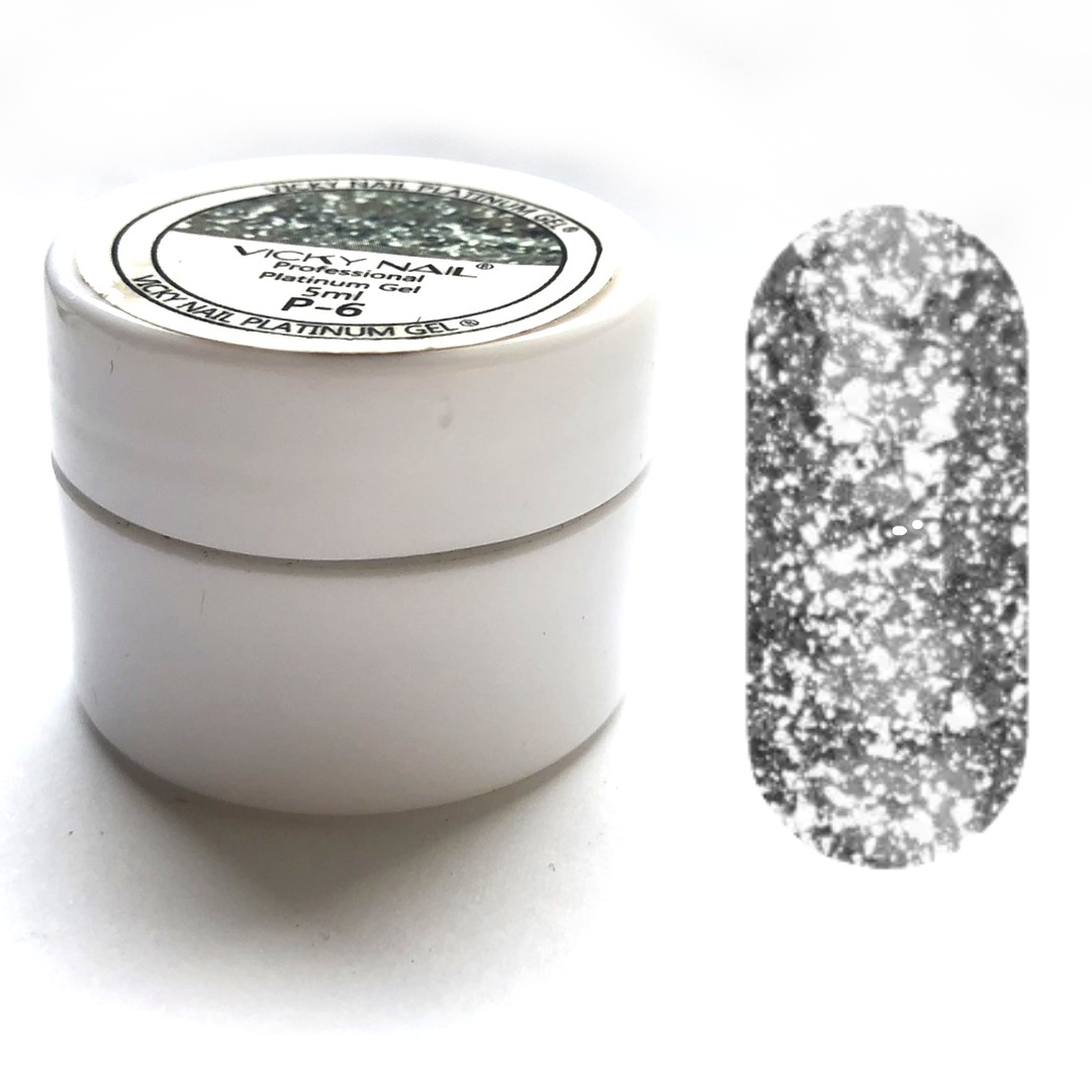 Глиттерный гель VICKI NAIL (гель блискітки) срібло