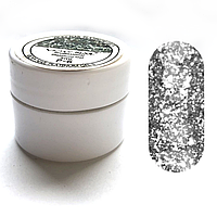 Глиттерный гель VICKI NAIL (гель блискітки) срібло