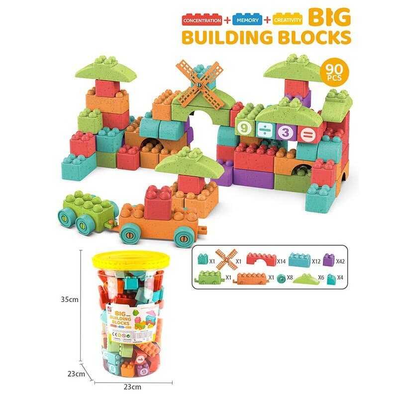 Конструктор JX 6876 90 деталей, у відрі, фото 1